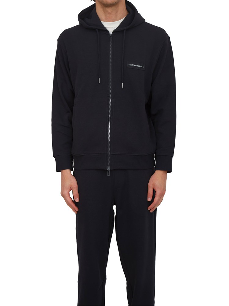 Felpa uomo Armani Exchange in cotone blu