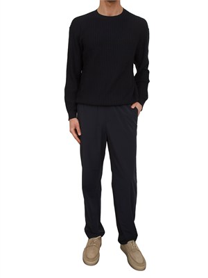 Maglia Armani Exchange in cotone blu lavorato all over in UOMO