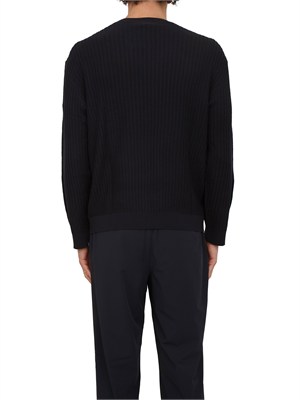 Maglia Armani Exchange in cotone blu lavorato all over in UOMO