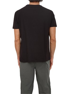 T-shirt Armani Exchange uomo in cotone nero logo ricamo in UOMO