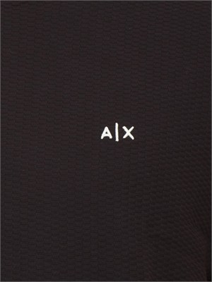 T-shirt Armani Exchange uomo in cotone nero logo ricamo in UOMO