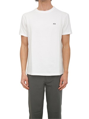T-shirt Armani Exchange uomo in cotone bianco logo ricamo in UOMO