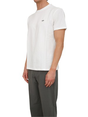 T-shirt Armani Exchange uomo in cotone bianco logo ricamo in UOMO