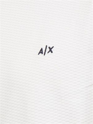T-shirt Armani Exchange uomo in cotone bianco logo ricamo in UOMO