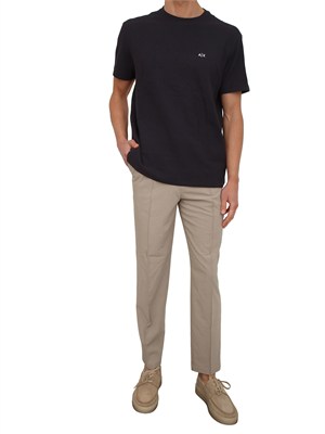 T-shirt Armani Exchange uomo in cotone blu logo ricamo in UOMO