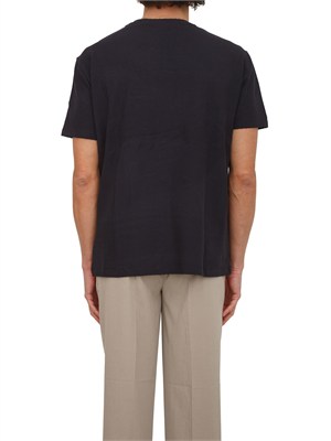 T-shirt Armani Exchange uomo in cotone blu logo ricamo in UOMO