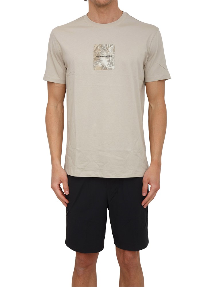 T-shirt uomo Armani Exchange in cotone beige