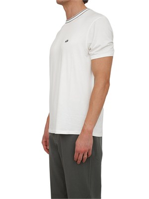 T-shirt Armani Exchange in viscosa bianca profili collo in UOMO