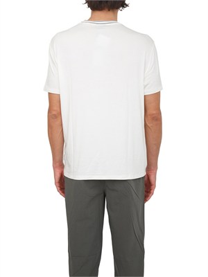 T-shirt Armani Exchange in viscosa bianca profili collo in UOMO