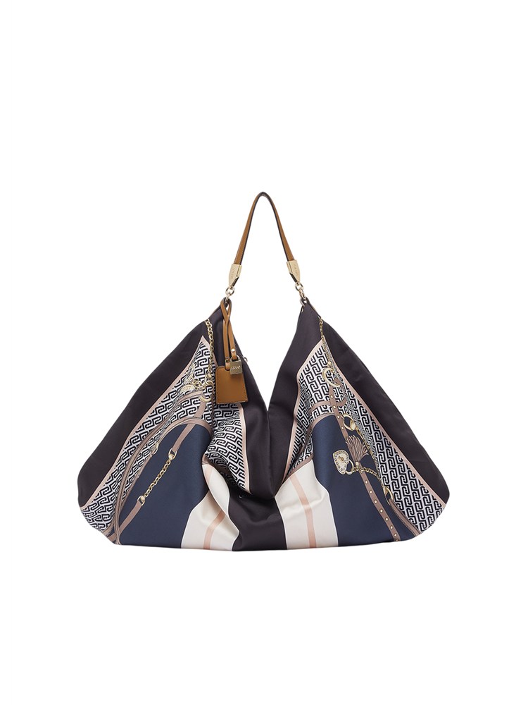 Borsa Liu Jo donna in raso stampato fantasia nera