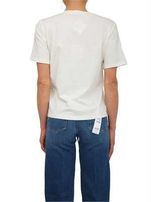 T-shirt Liu Jo donna in cotone bianco con logo e strass in DONNA