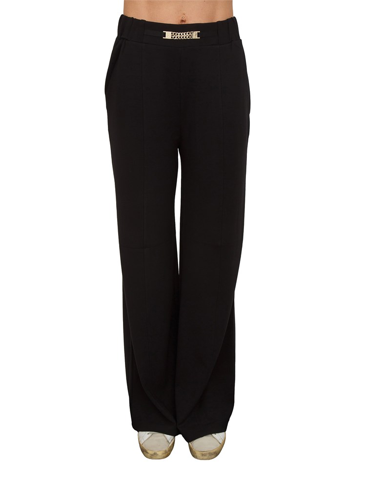 Pantaloni tuta Liu Jo donna in punto milano neri con catena