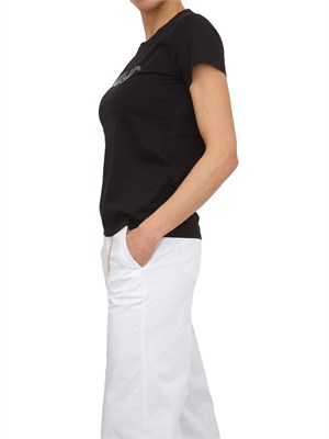 T-shirt nera Liu Jo donna in jersey di cotone in DONNA