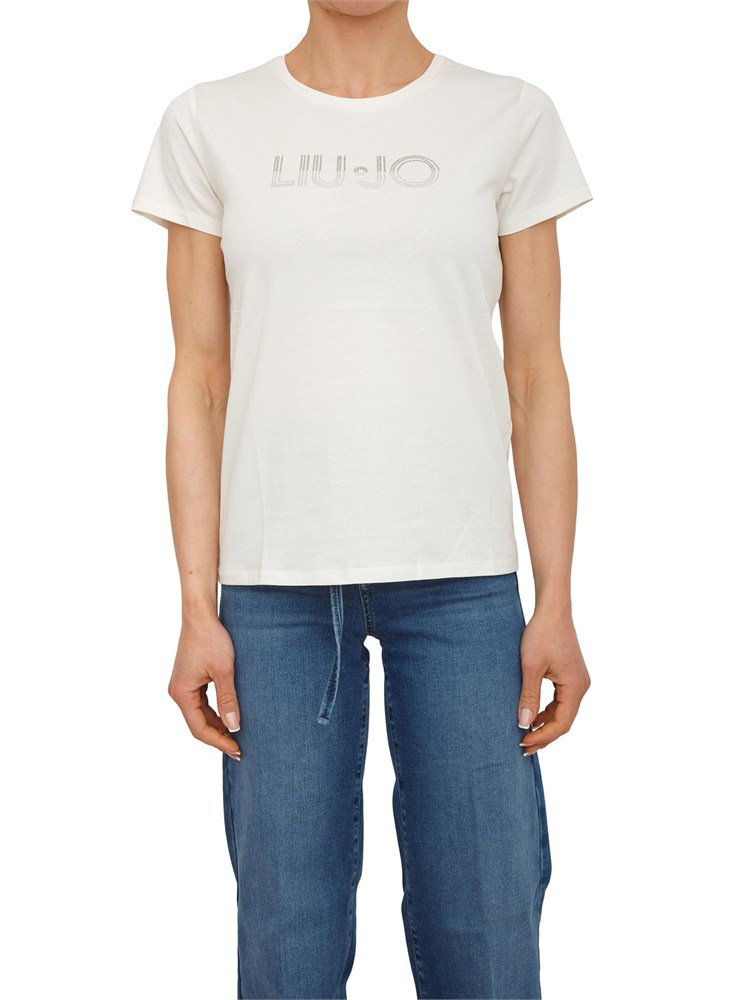 T-shirt Liu Jo donna in jersey di cotone bianca