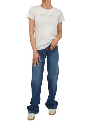 T-shirt Liu Jo donna in jersey di cotone bianca in DONNA