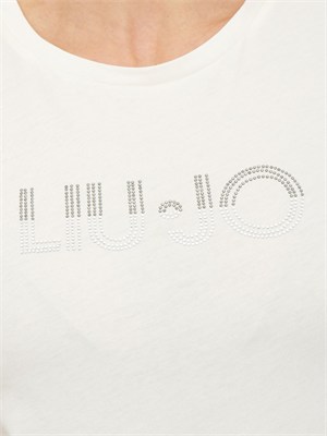 T-shirt Liu Jo donna in jersey di cotone bianca in DONNA