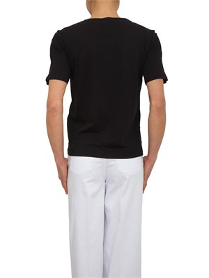 T-shirt Liu Jo donna in cotone nero con logo e strass in DONNA