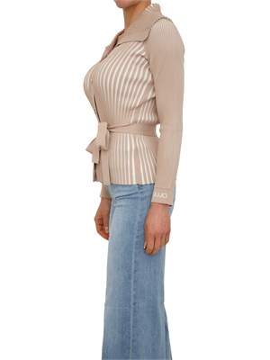 Cardigan beige Liu Jo donna a coste in misto viscosa e seta in DONNA