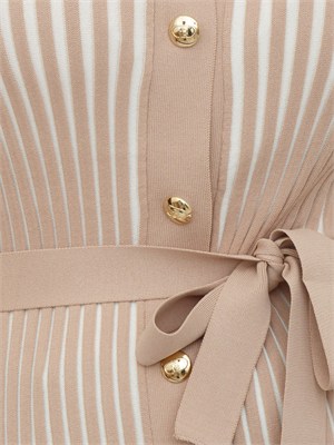 Cardigan beige Liu Jo donna a coste in misto viscosa e seta in DONNA