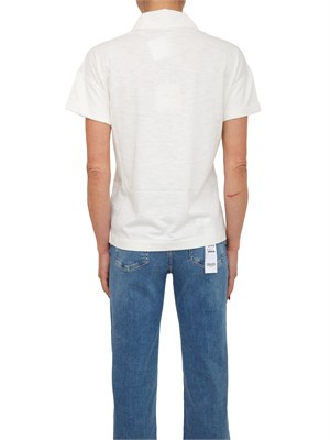 Polo Liu Jo donna in cotone bianco con tasca strass in DONNA