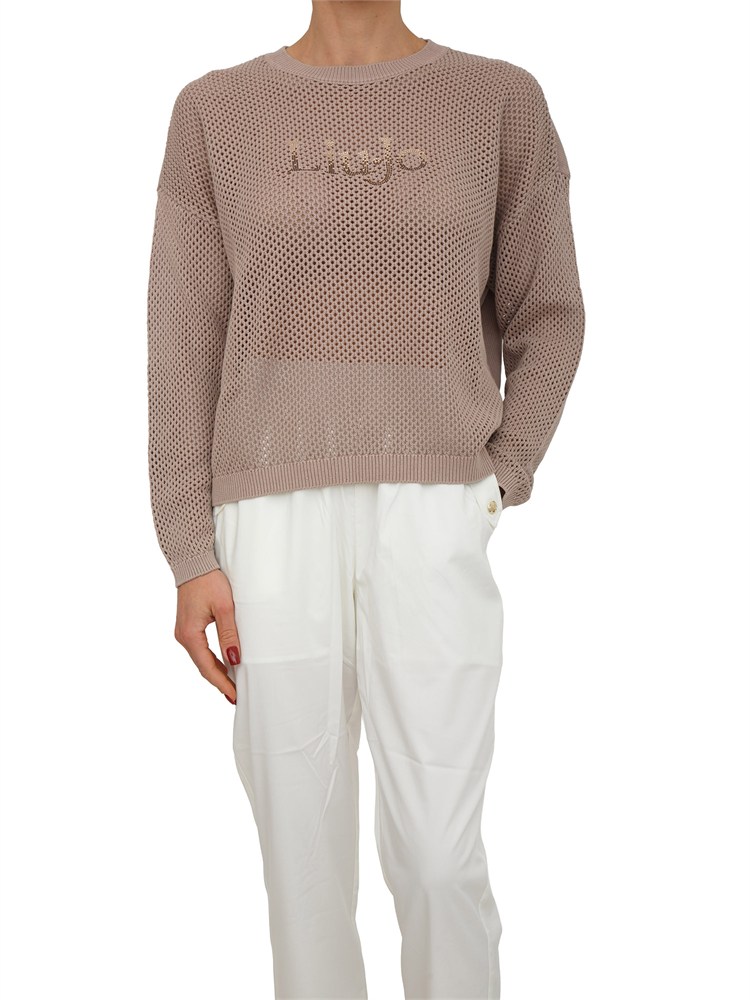 Maglia Liu Jo donna in tessuto traforato beige