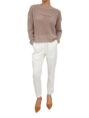 Maglia Liu Jo donna in tessuto traforato beige in DONNA