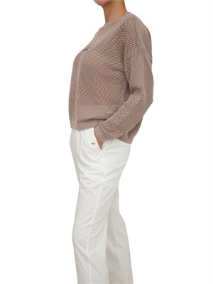 Maglia Liu Jo donna in tessuto traforato beige in DONNA