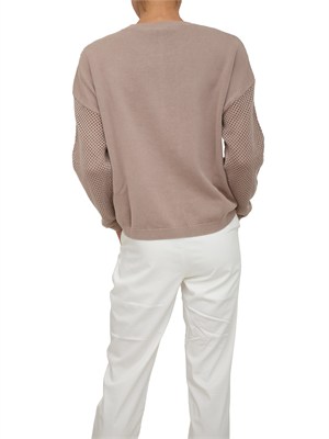 Maglia Liu Jo donna in tessuto traforato beige in DONNA