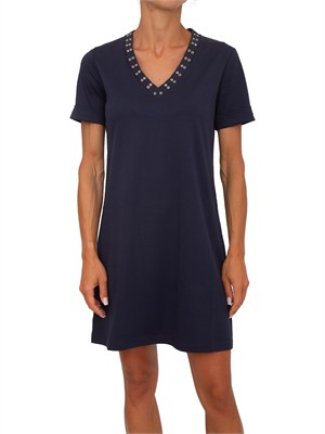 Abito Liu Jo donna in cotone blu con occhielli in DONNA