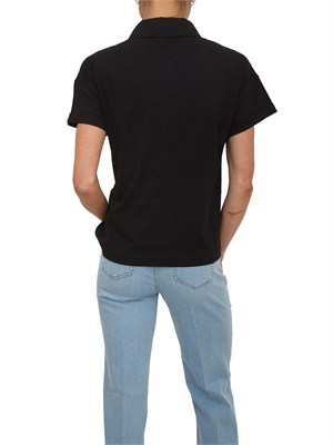 Polo Liu Jo donna in cotone nero con tasca strass in DONNA