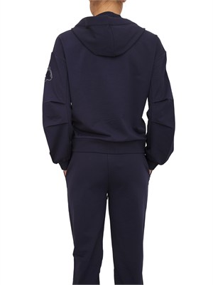 Felpa Liu Jo donna in cotone blu ricami floreali in DONNA