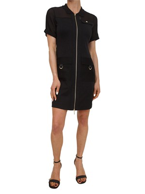 Abito Liu Jo in jersey nero con zip dorata e tasche in DONNA