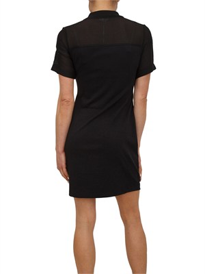 Abito Liu Jo in jersey nero con zip dorata e tasche in DONNA