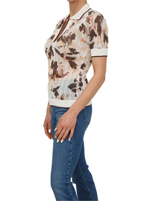 Polo Liu Jo donna in maglia punzonata stampa fiori in DONNA