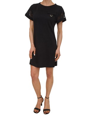 Abito Liu Jo in jersey nero maniche pizzo in DONNA