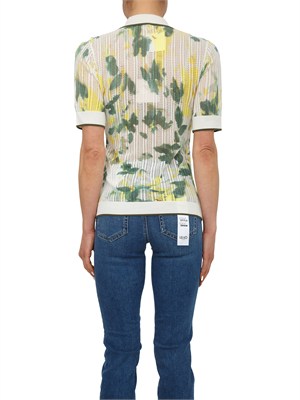Polo Liu Jo donna in maglia punzonata verde stampa fiori in DONNA