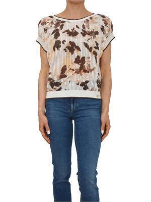 Maglia Liu Jo donna in cotone traforato con stampa in DONNA