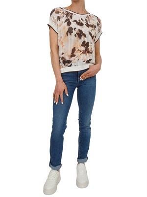 Maglia Liu Jo donna in cotone traforato con stampa in DONNA