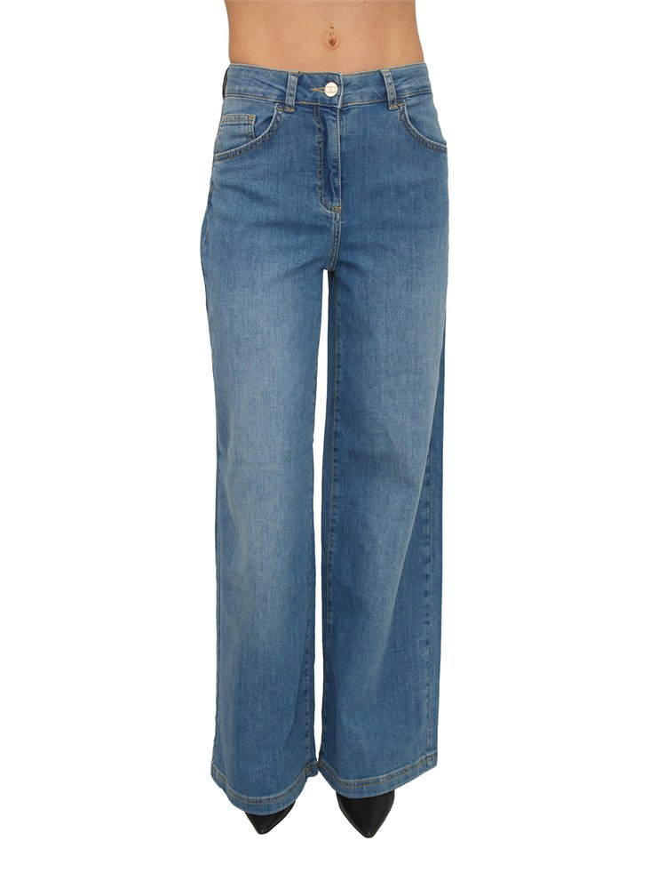 Jeans dritto Liu Jo donna in denim con lavaggio used