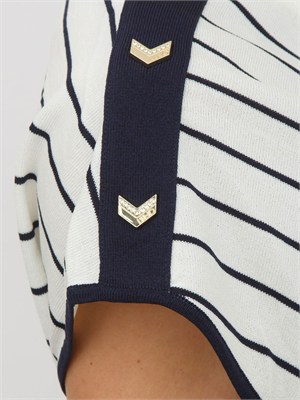 Maglia Liu Jo donna in viscosa panna a righe blu in DONNA