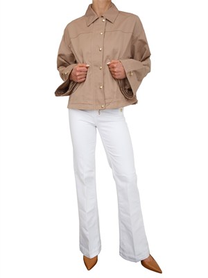 Giubbino corto Liu Jo donna in misto cotone beige in DONNA