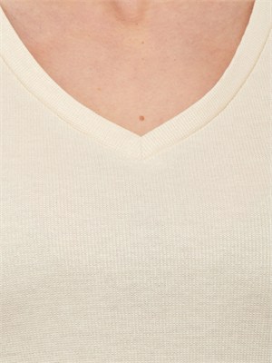 T-shirt Liu Jo donna in viscosa e lurex beige in DONNA
