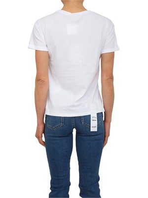 T-shirt Liu Jo donna in cotone bianco tasca gioiello in DONNA