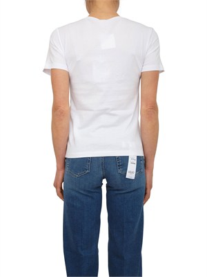 T-shirt Liu Jo donna in cotone bianco e strass gioiello in DONNA