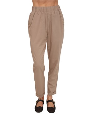 Pantaloni Liu Jo donna in tessuto beige in DONNA