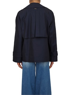 Caban doppiopetto Twinset in gabardina di cotone blu in DONNA
