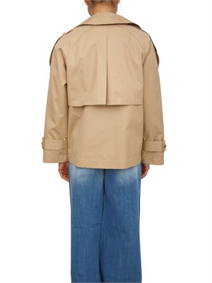 Caban doppiopetto Twinset in gabardina di cotone beige in DONNA