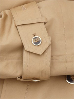 Caban doppiopetto Twinset in gabardina di cotone beige in DONNA