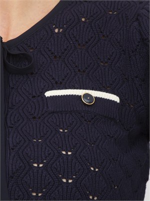 Cardigan coreana Twinset in maglia di viscosa blu in DONNA