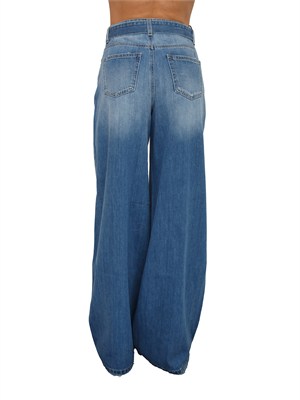 Jeans Twinset in denim di cotone blu medio con cintura in DONNA